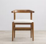 Heim Studio JIRO Kursi Makan Walnut Krem - Gambar 4